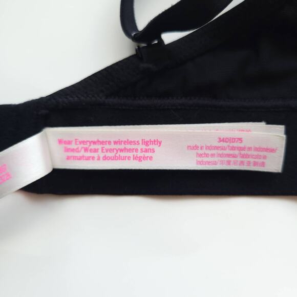 PINK Victoria's Secret Wear Everywhere Wireless Lightly Lined Bra Black 34D - Picture 10 of 10